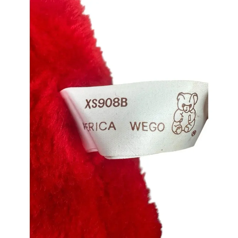 Vintage America Wego Teddy Bear Christmas Stocking Plush Tan Bear Holiday